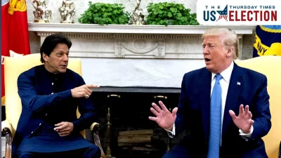 Trump’s re-election fuels Khan supporters’ hope for freedom. — Michael Reynolds/Pool via Bloomberg