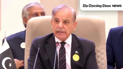A file photo is shown of Pakistani prime minister Shehbaz Sharif addressing the 2nd Arab-Islamic Summit at Riyadh on November 11, 2024. — FILE/THE THURSDAY TIMES
