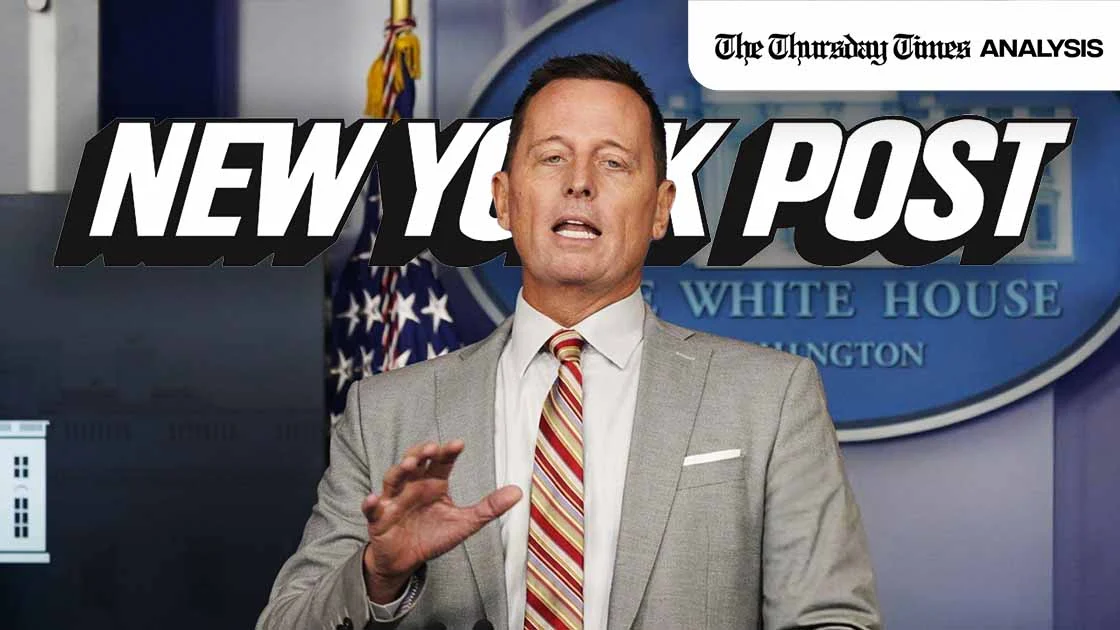 A file photo is shown of Richard Grenell, advisor to incoming US president Donald Trump, addressing a press conference at the White House on September 4, 2020. — BLOOMBERG