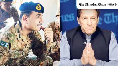 A combined file photo is shown of COAS General Asim Munir (L) and PTI founder Imran Khan (R). — FILE/THE THURSDAY TIMES
