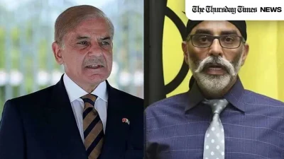 A combination file is shown of incumbent prime minister Shehbaz Sharif (L) and spokesperson of global Khalistan Referendum Gurpatwant Singh Pannun (R). — FILEE/THE THURSDAY TIMES