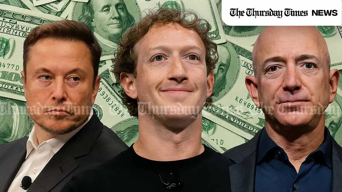 Elon Musk tops Forbes billionaire rankings amid global wealth surge, followed by Mark Zuckerberg and Jeff Bezos. — FILE/THE THURSDAY TIMES