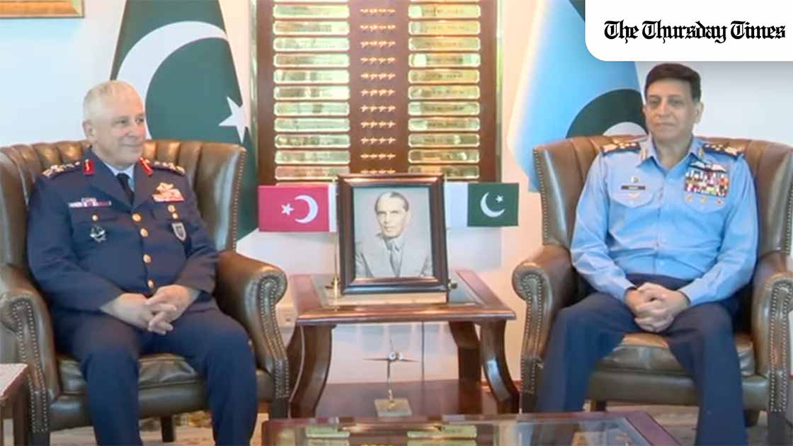 Turkey and Pakistan reaffirmed defence cooperation during the Turkish Air Force chief’s visit to Islamabad with both air forces highlighting joint training, strategic alignment, and lessons from recent conflicts. — FILE/THE THURSDAY TIMES