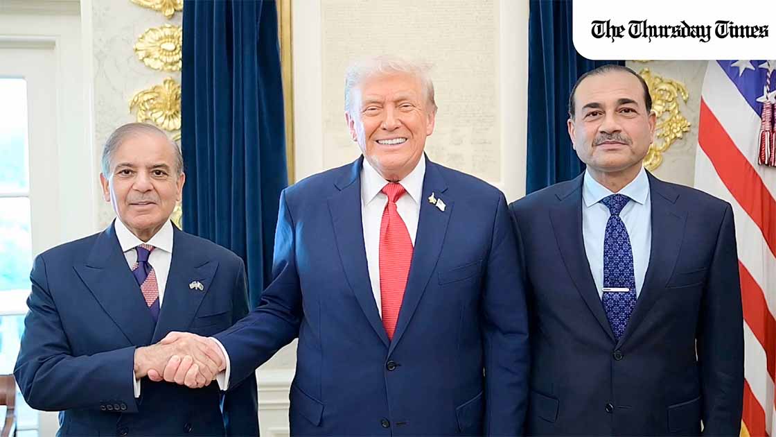 Shehbaz Sharif and Asim Munir meet President Trump at the White House in a high-stakes diplomatic push focusing on US-Pakistan ties, regional security and leadership praise. — FILE