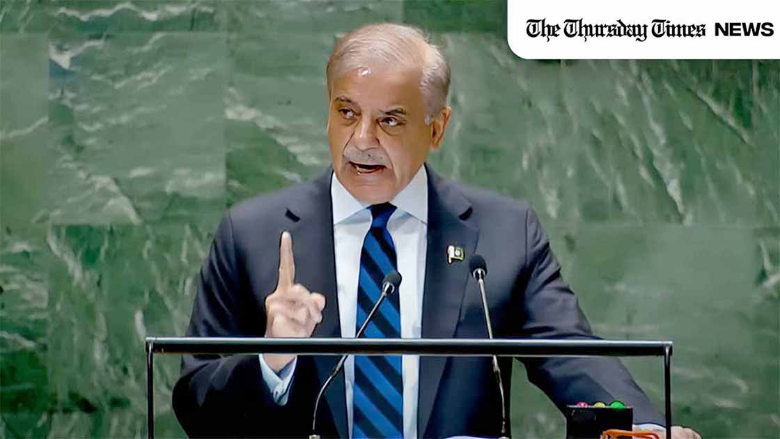 Prime Minister Shehbaz Sharif set to address the UN General Assembly after meeting President Donald Trump at the White House as Muslim countries boycott Netanyahu’s speech and Pakistan’s leadership gains global focus.. — FILE/THE THURSDAY TIMES