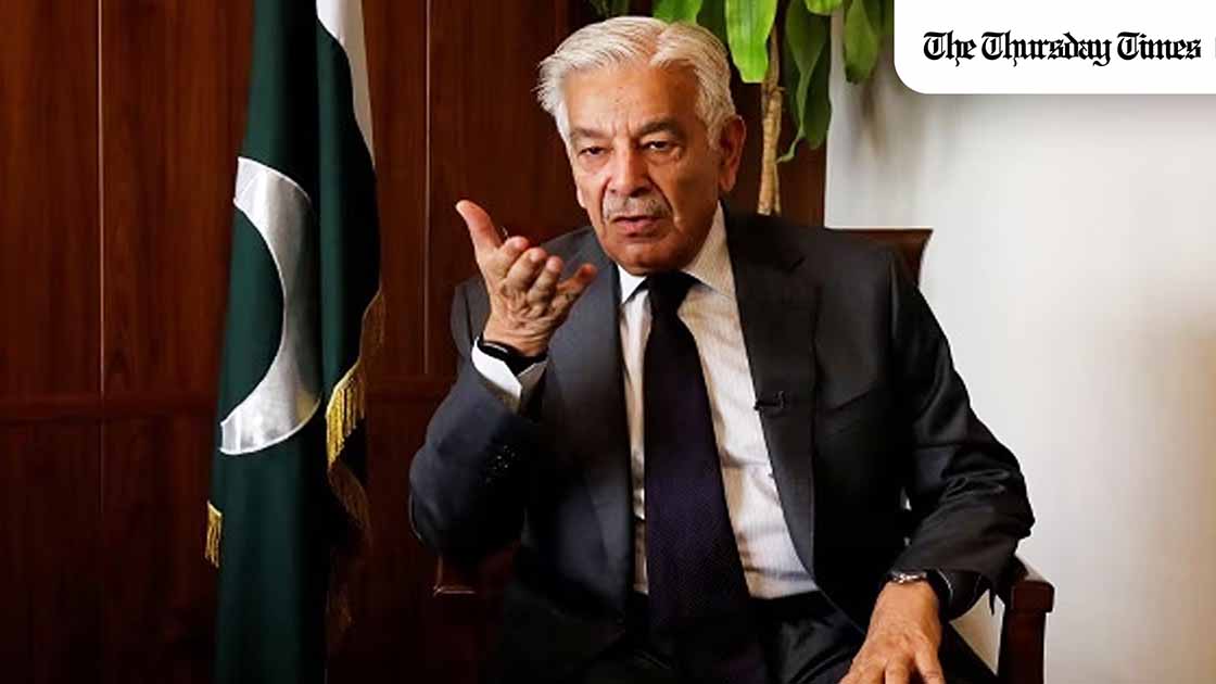 A file photo is shown of incumbent Defence Minister Khawaja Asif. — FILE