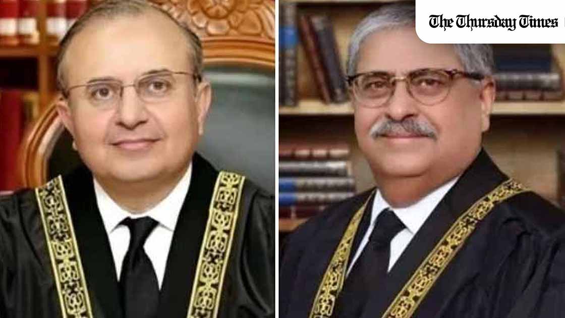Two of Pakistan’s most senior Supreme Court judges, Justice Mansoor Ali Shah and Justice Athar Minallah, have quit following the passage of the 27th Constitutional Amendment. — FILE/THE THURSDAY TIMES