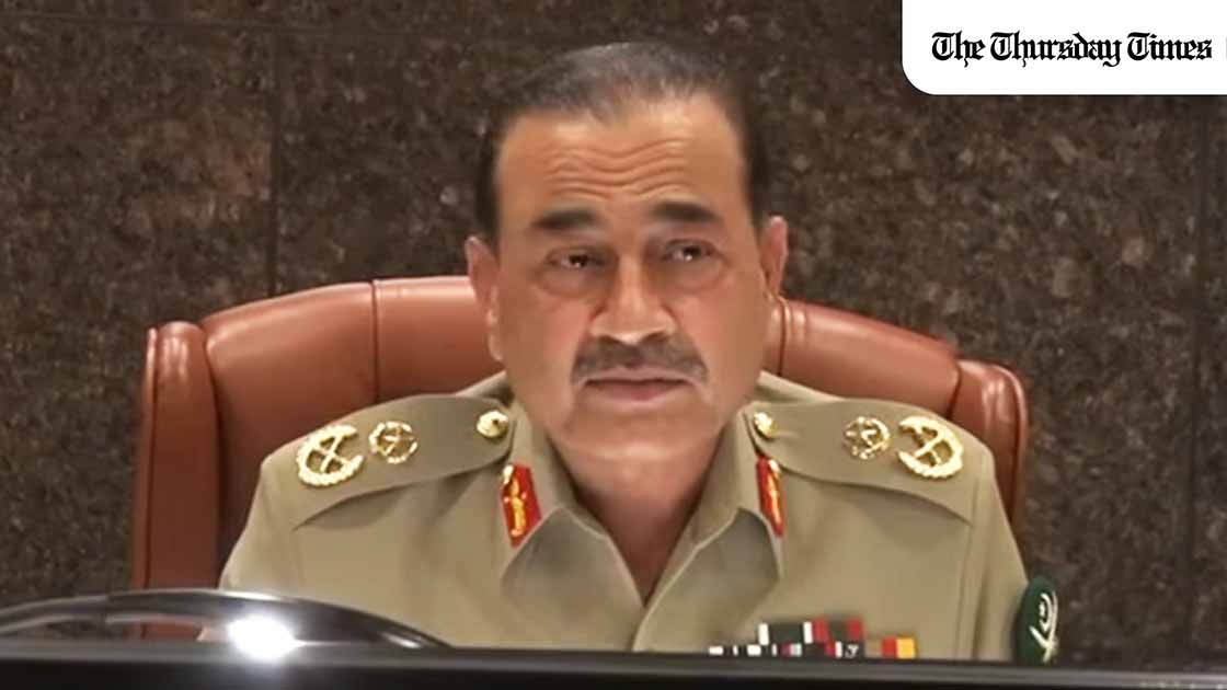 A file photo is shown of the Chief of Army Staff, Field Marshal Hafiz Syed Asim Munir. — FILE/THE THURSDAY TIMES