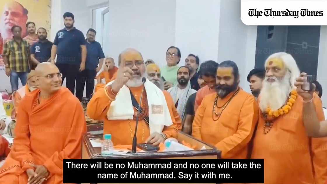 Narsinghanand is by now a central figure in India’s organised hate architecture. Head priest of the Dasna Devi temple in Ghaziabad, with a documented record of inflammatory speeches and multiple FIRs, he rose to national prominence around the Dasna temple incident and through a steady stream of anti-Muslim invective. — FILE Narsinghanand is by now a central figure in India’s organised hate architecture. Head priest of the Dasna Devi temple in Ghaziabad, with a documented record of inflammatory speeches and multiple FIRs, he rose to national prominence around the Dasna temple incident and through a steady stream of anti-Muslim invective. — FILE