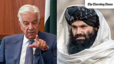 Asif said Pakistan “stood shoulder to shoulder” with the Haqqanis during the war against the Soviet Union, describing Afghans as “guests” whose families were hosted in Pakistan and noting that “millions are still refugees on Pakistan’s soil.” — FILE/THE THURSDAY TIMES