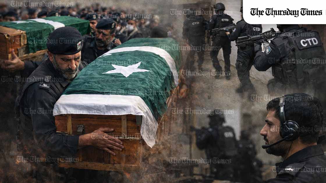 Khyber Pakhtunkhwa police are facing an intensifying wave of coordinated Fitna al Khwarij attacks while CTD capacity, training, technology, funding execution, and institutional autonomy lag behind, leaving frontline sacrifice unmatched by state preparedness. — FILE / THE THURSDAY TIMES