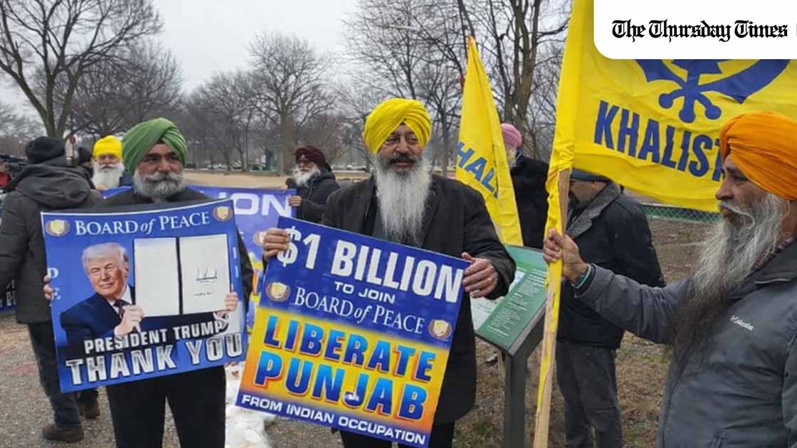 Sikh activists gathered outside the first Board of Peace meeting in Washington, calling for a Khalistan referendum in Indian Punjab and offering $1 billion in support for inclusion in the board. — FILE