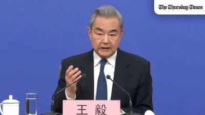 China has called for an immediate ceasefire in the Iran-Israel war, saying the conflict should never have begun, reaffirming respect for Iran and Gulf states’ sovereignty, rejecting forced regime change, and urging all sides to return to negotiations for regional stability and global peace. — FILE/THE THURSDAY TIMES