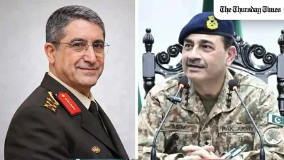 Field Marshal Asim Munir’s contact with Türkiye’s army chief, after his Riyadh meeting with Prince Khalid bin Salman, highlighted Pakistan’s active defence diplomacy as Iran signalled a halt to attacks on neighbouring countries. — FILE/THE THURSDAY TIMES
