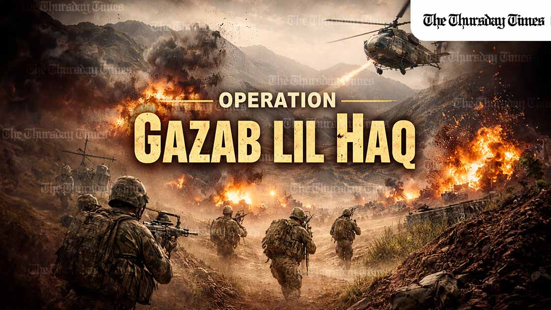 Security sources say Pakistan launched aggressive action across all sectors of the Pak-Afghan border after alleged TTA attacks on 26 February, claiming multiple posts captured, heavy Taliban losses, and firm control of the 32 sq km Ghudwana Enclave in the Zhob sector. — FILE / THE THURSDAY TIMES