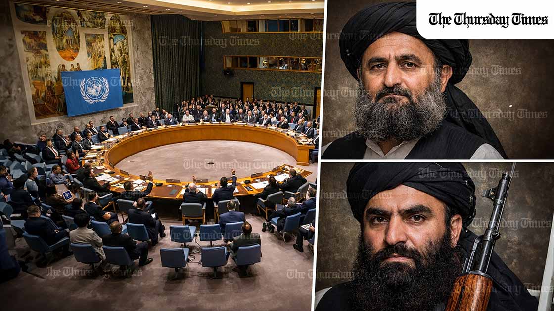 The UN Security Council amended 22 entries on its Taliban sanctions list under Resolution 1988, keeping key Taliban figures under active international scrutiny and legal pressure. — FILE/THE THURSDAY TIMES
