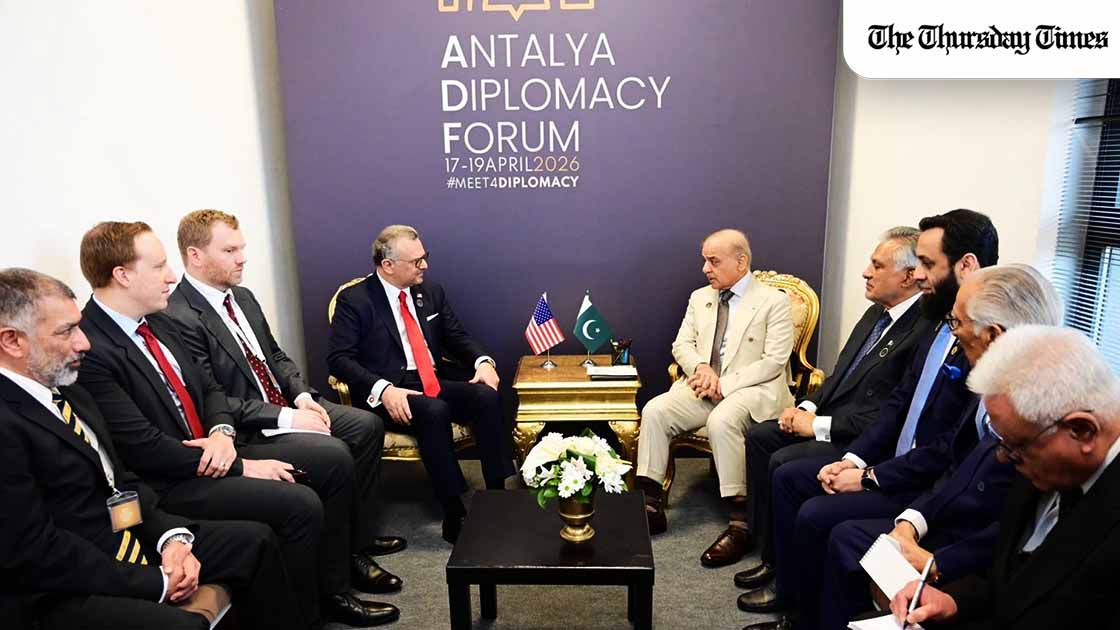 Senior U.S. adviser Massad Boulos praised Prime Minister Shehbaz Sharif and Ishaq Dar after a meeting at the Antalya Diplomacy Forum, calling Pakistan an effective facilitator of negotiations and a contributor to regional stability. — X/@US_SrAdvisorAF