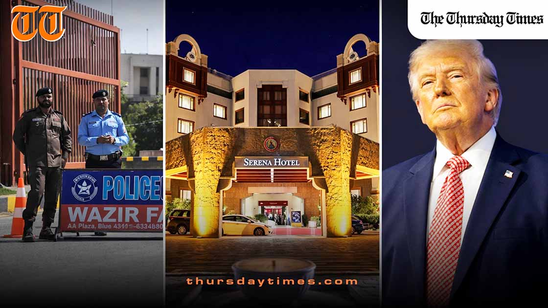 Islamabad and Rawalpindi tightened security, cleared hotels and suspended transport just as Donald Trump said he could visit Pakistan if an Iran deal is signed there, fuelling speculation that the capital may be preparing for another major diplomatic moment. — MONTAGE/THE THURSDAY TIMES