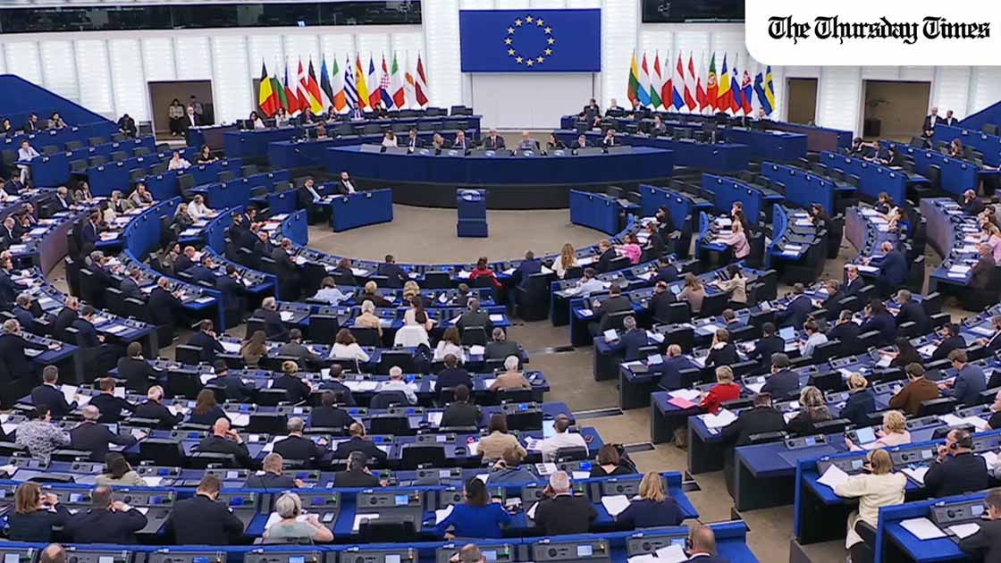 European Parliament plenary session in Strasbourg where lawmakers voted to adopt a resolution calling for sanctions against Taliban leaders over human rights abuses in Afghanistan. — FILE