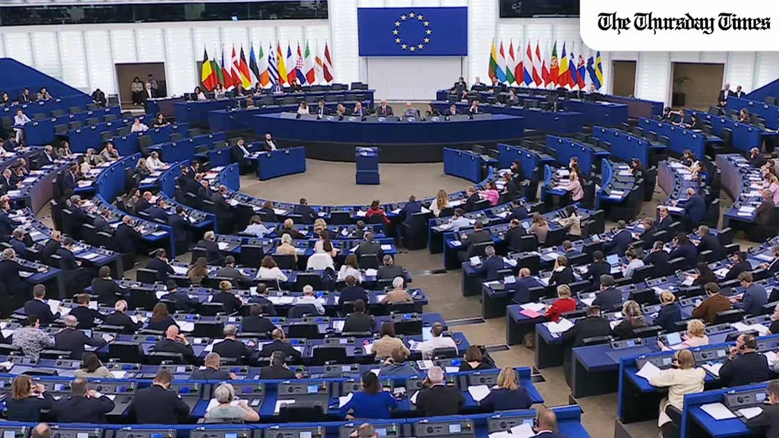 European Parliament plenary session in Strasbourg where lawmakers voted to adopt a resolution calling for sanctions against Taliban leaders over human rights abuses in Afghanistan. — FILE