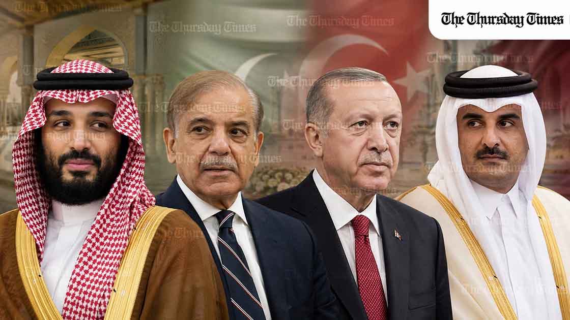 Pakistan’s Defence Minister Khawaja Asif has said Qatar and Turkey joining the Pakistan-Saudi defence pact would be welcome as Islamabad seeks to present itself as a rising regional security and peace broker. — MONTAGE/THE THURSDAY TIMES