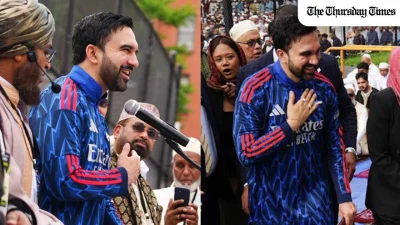 New York City Mayor Zohran Mamdani wearing an Arsenal kit at Eid al-Adha prayers in the Bronx. — FILE