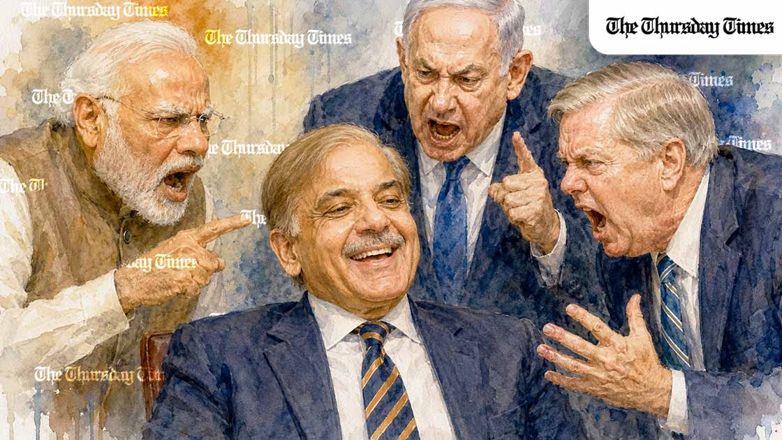 From Netanyahu’s remarks to CBS reporting, Lindsey Graham’s criticism, Indian media amplification and renewed attacks inside Pakistan, the pattern is no longer easy to dismiss. Islamabad’s new diplomatic visibility has triggered a sharper contest over narrative, credibility and power. — MICHAEL MCCALL FOR THE THURSDAY TIMES