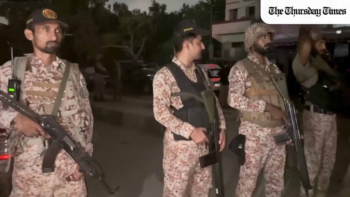 ISPR says three terrorists were killed and one injured Afghan national was captured after a Karachi Rangers camp attack in which three soldiers were martyred and four injured. — FILE