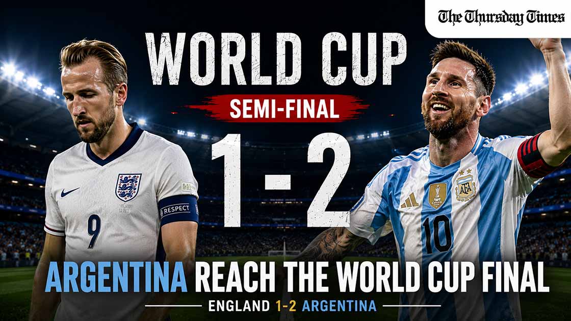 Argentina defeated England 2-1 with two late goals to secure their place in the FIFA World Cup 2026 final against Spain. — FILE/THE THURSDAY TIMES
