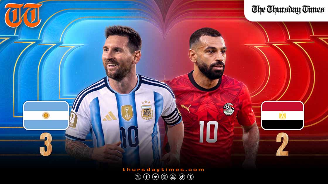 Argentina trailed Egypt 2-0 but scored three times in the final 11 minutes to win 3-2 and reach the World Cup quarter-finals. One of the great comebacks in World Cup history. — FILE/THE THURSDAY TIMES