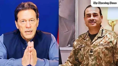A combined file photo shows PTI founder Imran Khan (L) and CDF Field Marshal Syed Asim Munir (R). — FILE/THE THURSDAY TIMES