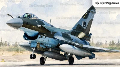 Illustration of a Pakistan Air Force J-10C fighter jet, as Bangladesh moves toward purchasing Chinese J-10CE aircraft after citing Pakistan’s combat performance. — FILE/THE THURSDAY TIMES