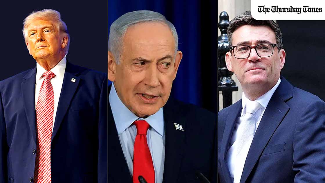 Trump did not push back when briefed on Britain's plan to sanction Israeli settlements, a Western official says. — COLLAGE/THE THURSDAY TIMES