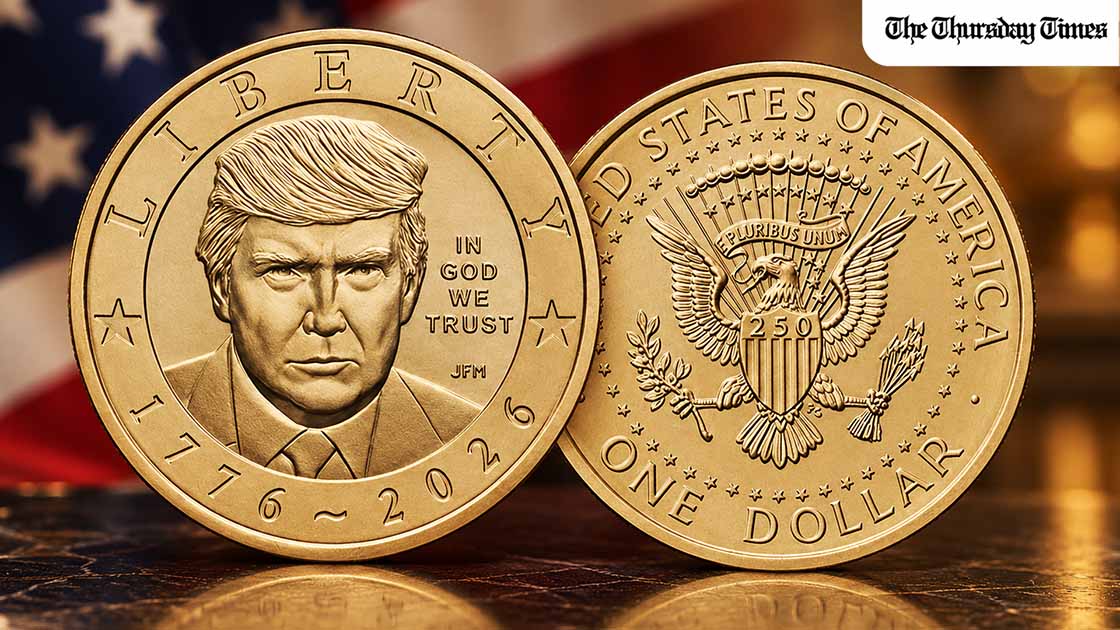 Trump $1 coin enters circulation, only the second sitting US president ever featured on American currency, and it sold out within hours. — FILE