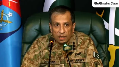 A file photo is shown of DG-ISPR Lt Gen Ahmed Sharif Chaudhry. — FILE/THE THURSDAY TIMES