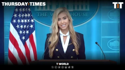 Trump says his new spokesperson should reconsider the role, as reports say she is leaving after a short debut briefing and questions over her credentials. — FILE