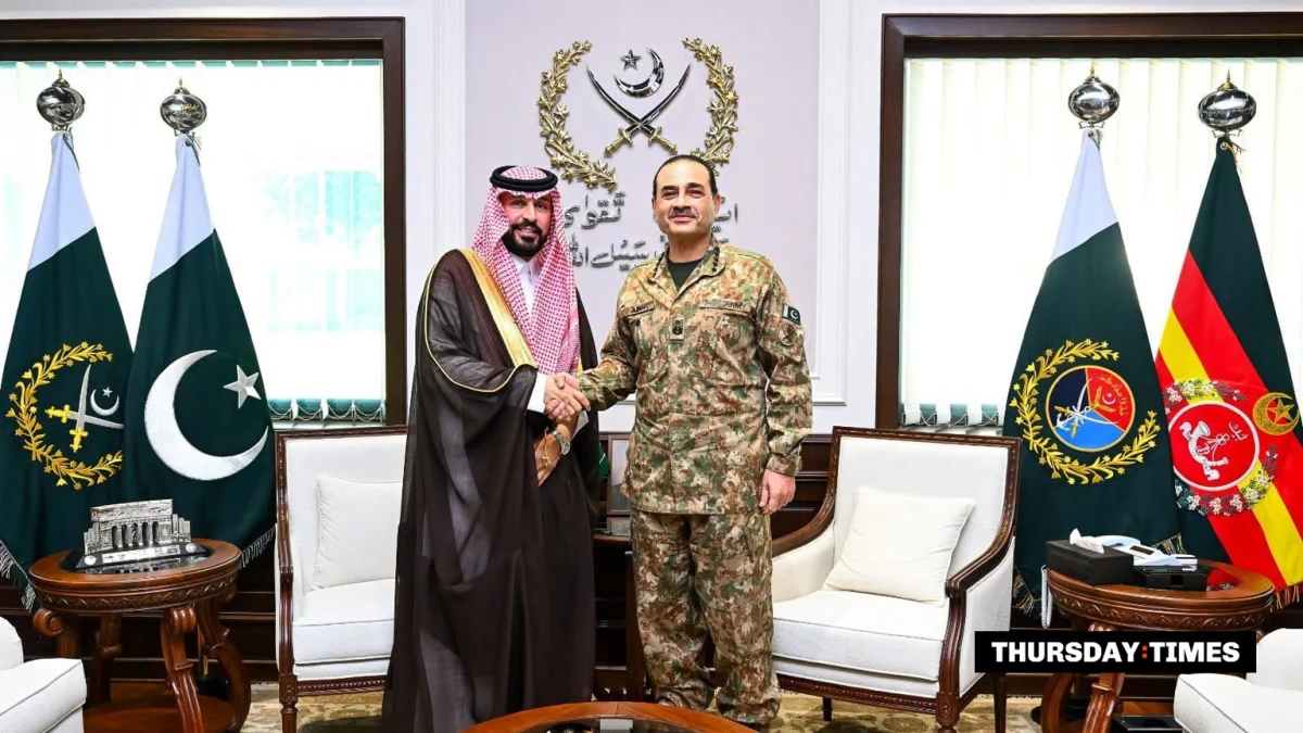 Field Marshal Asim Munir meets Saudi Arabia's ambassador to Pakistan, Dr Rajeh Tami Albugamy, at GHQ, Rawalpindi, 19 October 2026 — ISPR