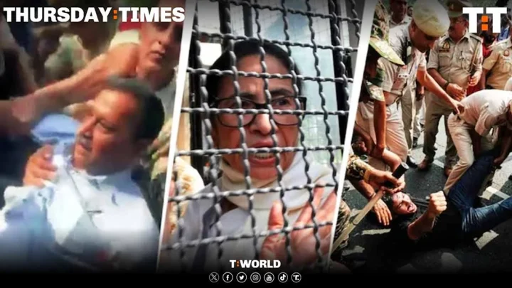 Delhi Police detain Mamata Banerjee, Kejriwal, Pinarayi Vijayan and other leaders at CJP protest in Delhi. — COLLAGE/THE THURSDAY TIMES