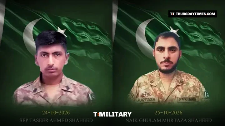 Sepoy Taseer Ahmed and Naik Ghulam Murtaza were martyred during an intelligence-based operation against terrorists in Dera Ismail Khan. — ISPR