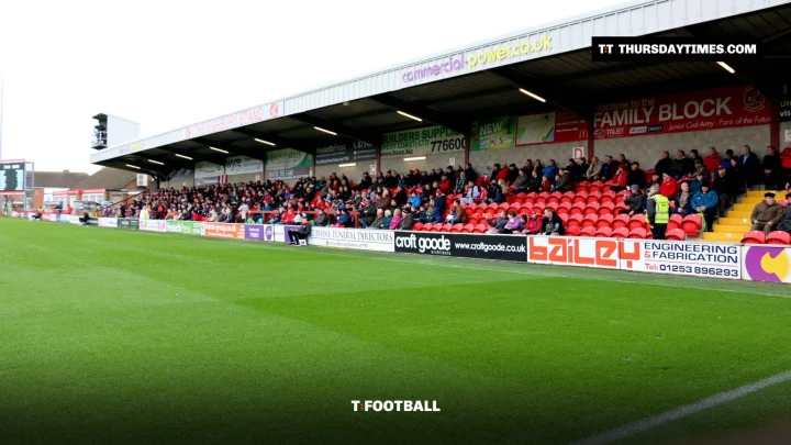 Fans in the stands at Fleetwood Town's Highbury Stadium