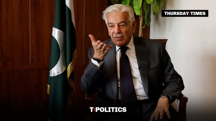 Defence Minister Khawaja Asif says overseas YouTubers backing PTI are the party’s biggest enemies. — FILE/THE THURSDAY TIMES