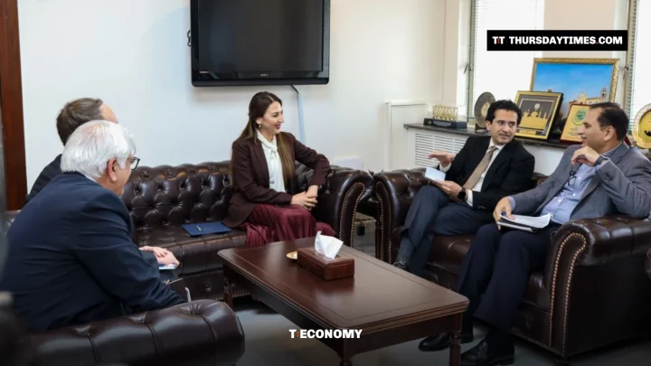 Petroleum Minister Ali Pervaiz Malik (second right) and US Chargé d’Affaires Natalie A. Baker (centre) meet with officials to discuss energy cooperation between Pakistan and the United States. — HANDOUT