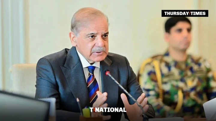 Prime Minister Shehbaz Sharif chairs a security meeting, file photo. — FILE/THE THURSDAY TIMES