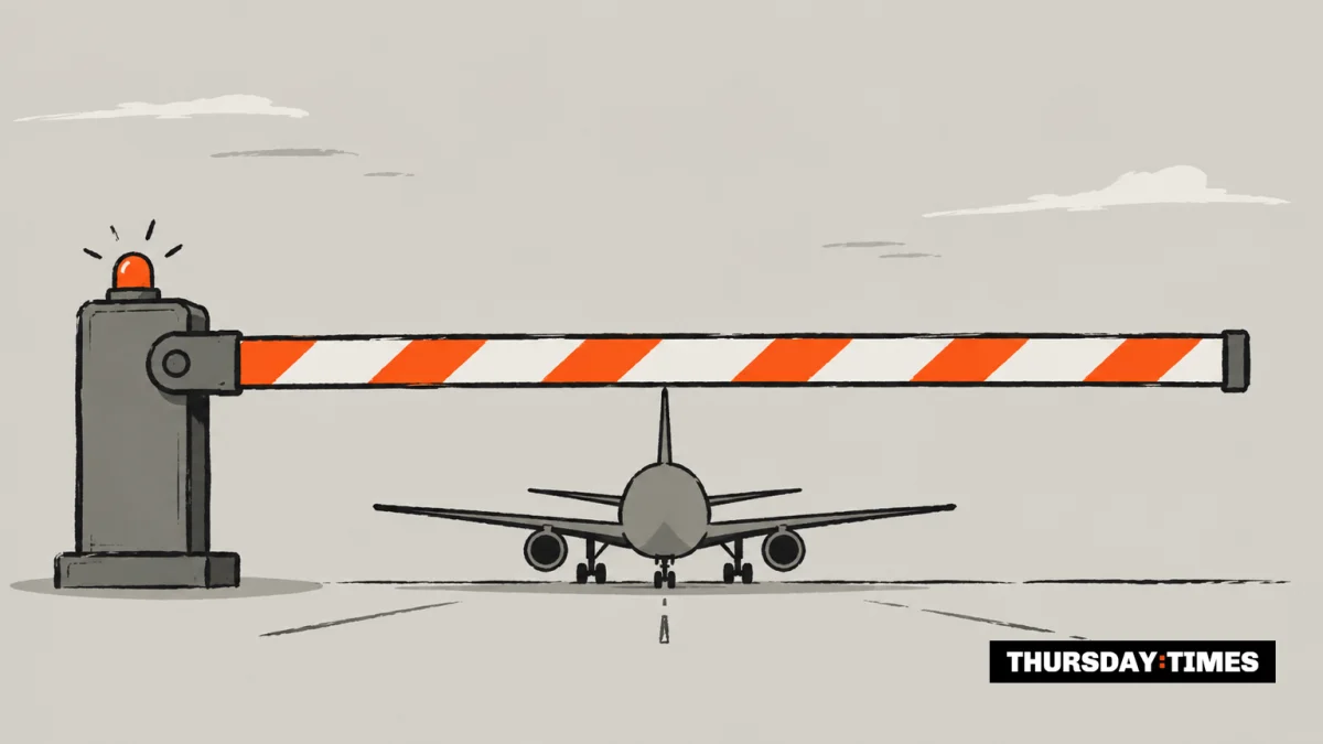 The current NOTAM runs until 24 October 2026, and another renewal decision is due imminently. — MICHAEL MCCALL FOR THE THURSDAY TIMES