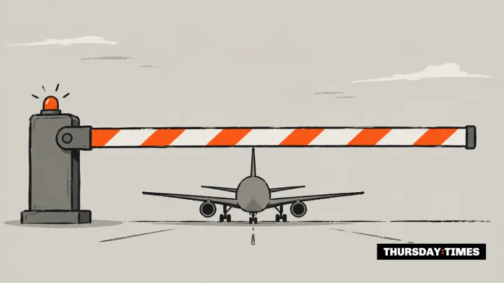 The current NOTAM runs until 24 October 2026, and another renewal decision is due imminently. — MICHAEL MCCALL FOR THE THURSDAY TIMES